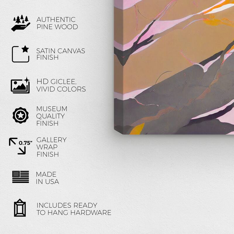 Wynwood Studio Canvas Abstract Twillight Vissage Brown and Tan Rustic Wall Art Canvas Print