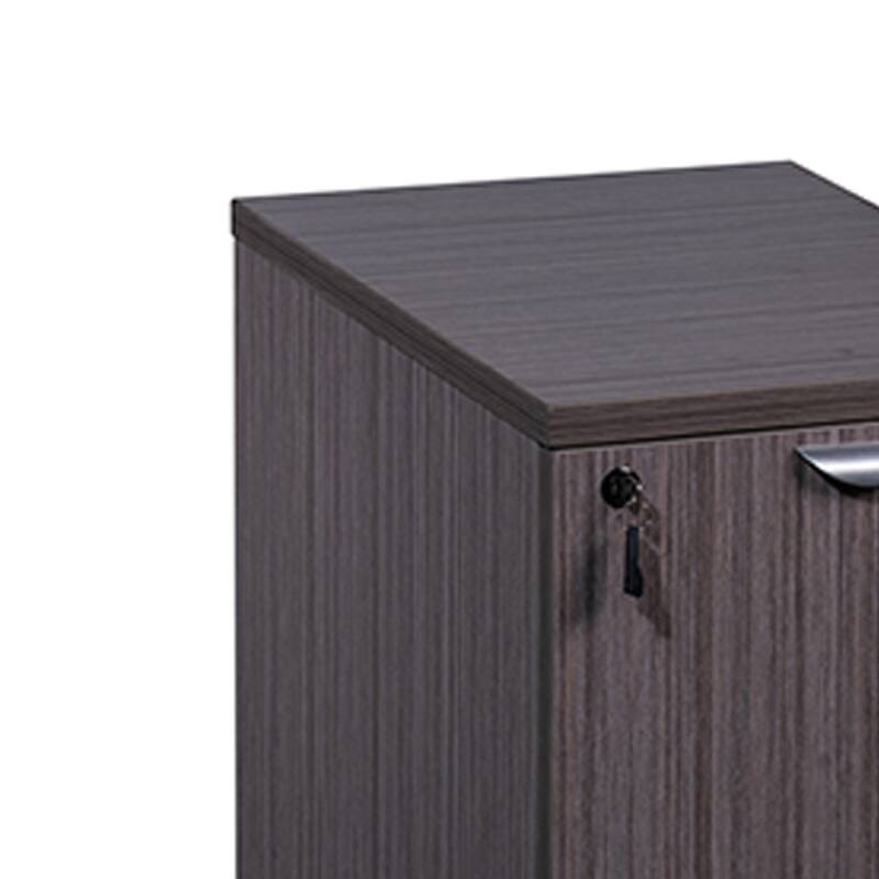 Kery 2 Drawer Mobile Pedestal File Cabinet with Lock, Driftwood Gray