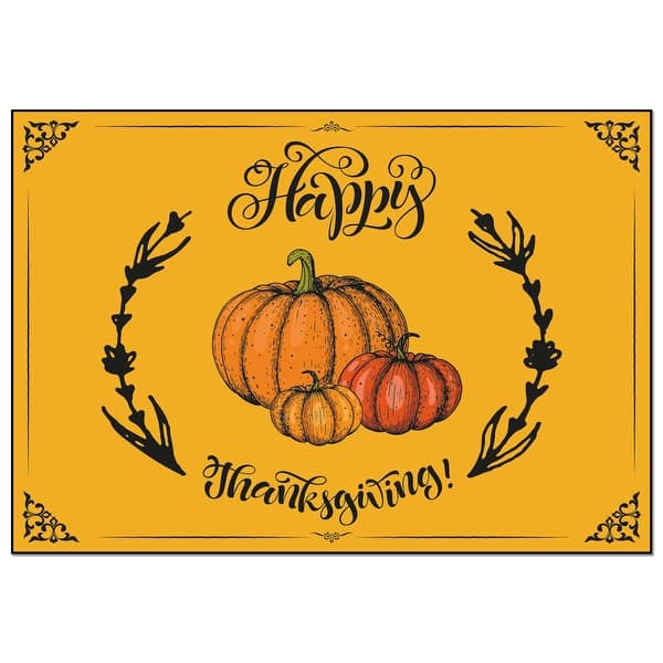American Art Decor Vinyl Floor Mat Happy Thanksgiving - 4.5' x 6.5' - Overstock - 31932595