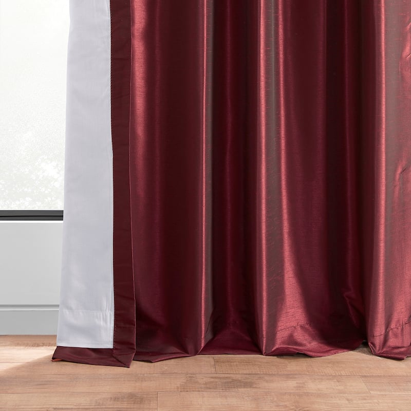 Exclusive Fabric Ruby Vintage Faux Textured Dupioni Silk Curtain (1 Panel)