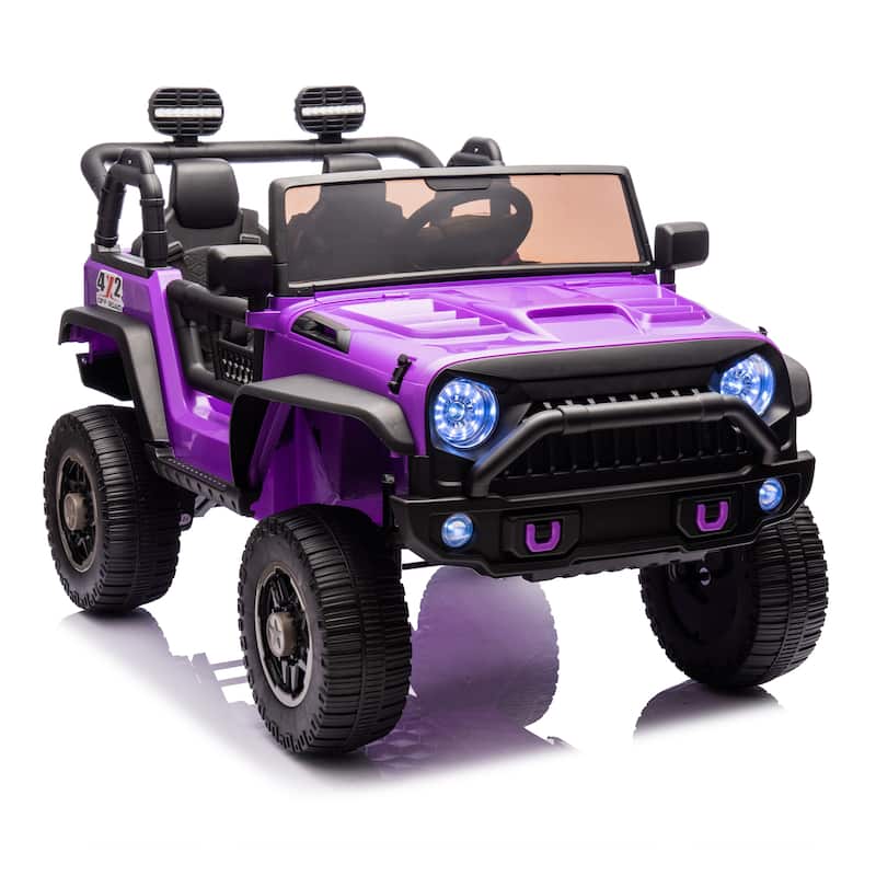 24V Two-Seater Kids Ride On Truck Car W/Parents Control,200w*2,Seat 20.28in W,Four-wheel Suspension,LED,2 independent seat belts
