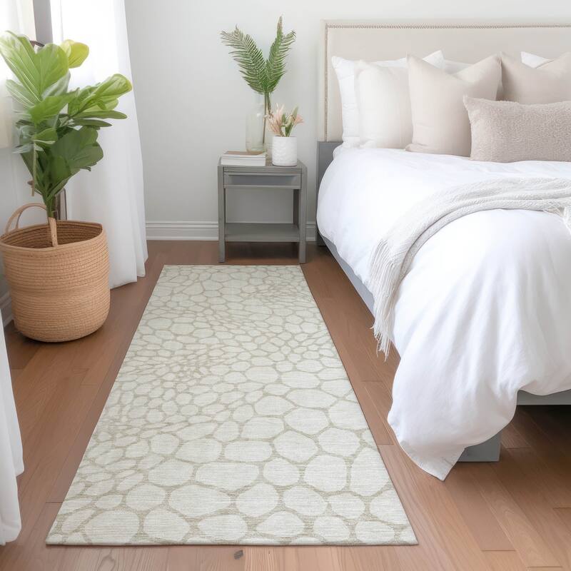 Premium Washable Super Soft Contempory Prints Mayfield Rug - Ivory - 2'3" x 7'6"