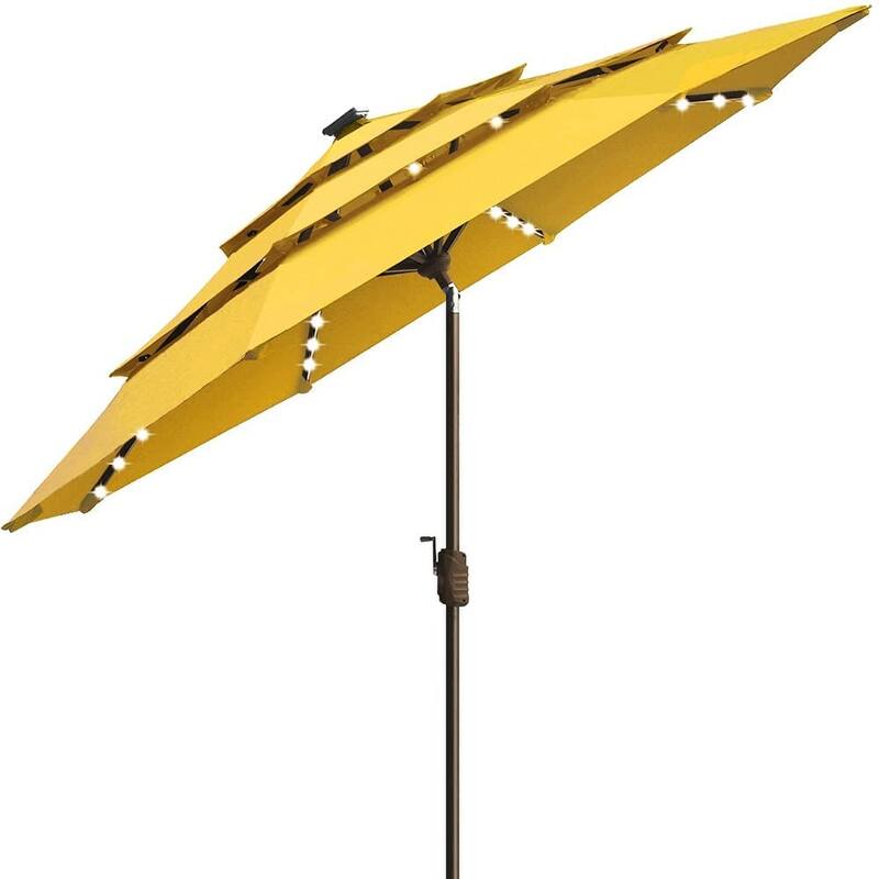 Tradesparker Multicolor Sunbrella 9ft/10x6.5ft Patio Market Outdoor Table Umbrella
