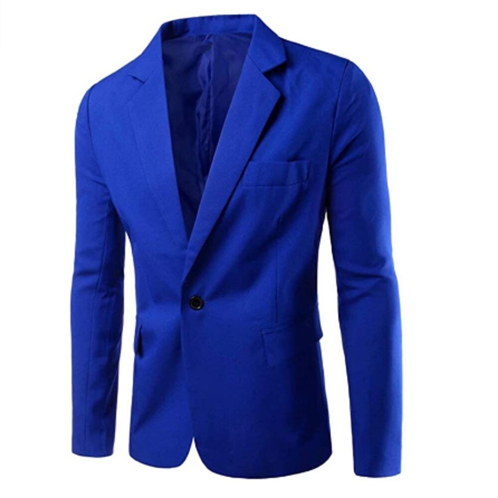 Allthemen Mens Casual Blazer Slim Fit Long Sleeve Suit Jacket Washed Cotton 2-Button Casual Suits Blazer Jackets