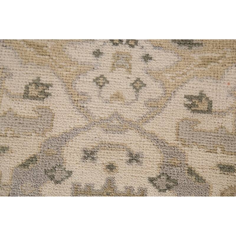 Ivory Oushak Oriental Runner Rug Handmade Wool Carpet - 2'7" x 8'2"