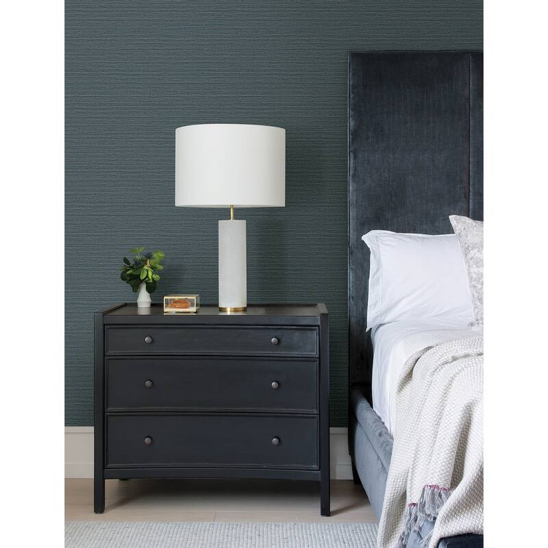 Advantage Hazen Dark Blue Shimmer Stripe Wallpaper