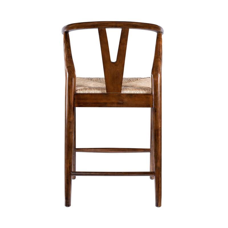Cera Counter Stool Chair, Handwoven Rope, Cappuccino Brown