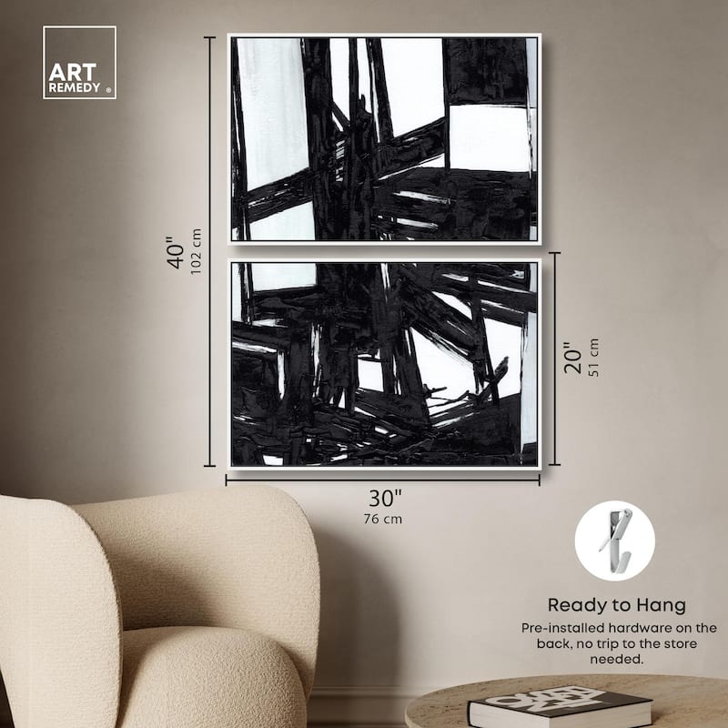 Monochrome Study Canvas Set of 2 by Art Remedy