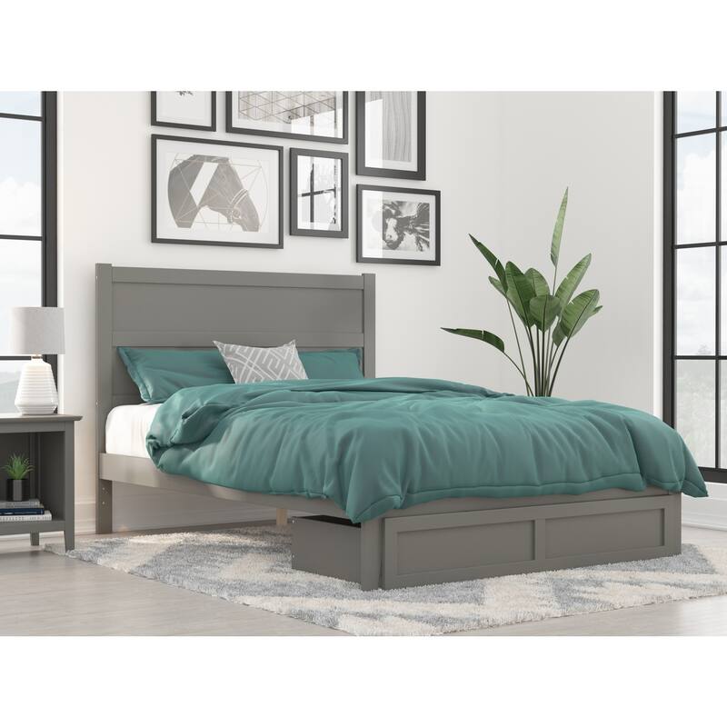 Gothic Grandeur Bed with Foot Drawer - Grey Bedroom Furniture