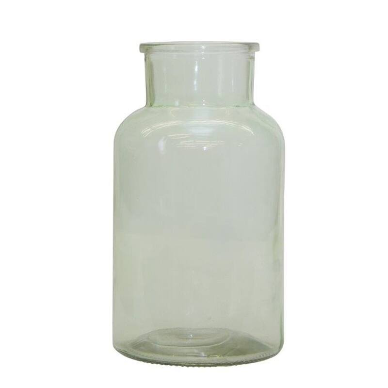 10" Green Glass Cylindrical Table Vase - 5.50