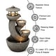 preview thumbnail 9 of 19, Glitzhome 32"H 4-Tiered Zen Pagoda Polyresin LED Lighted Outdoor Floor Water Fountain