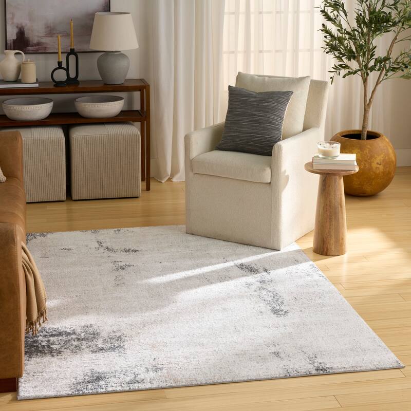 Nourison Dekor Indoor only Abstract Area Rug - Grey/Charcoal - 4' x 6'