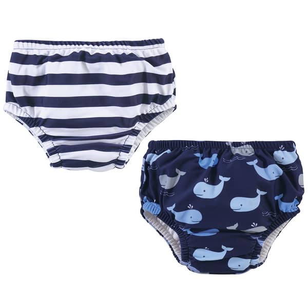 slide 1 of 1, Hudson Baby Infant and Toddler Boy Swim Diapers, Whales 0-6 Months - Whales