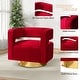 preview thumbnail 56 of 114, HULALA HOME Carisa Modern Upholstered Swivel Open-Back Barrel Chair with Golden Base