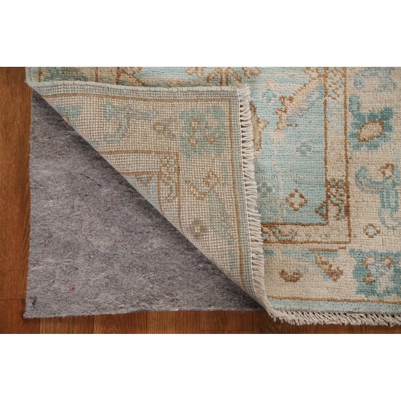 Hand Knotted Oriental 100% Wool Carpet Transitional Geometric Navy Blue & Blues Oushak Area Rug - 2' 9'' X 2' 0''