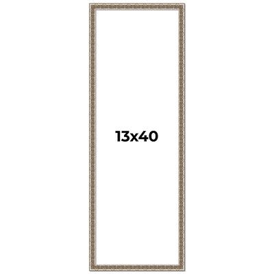 13x40 Frame Silver Versailles Ornate Solid Wood Picture Frame | 1 Inch