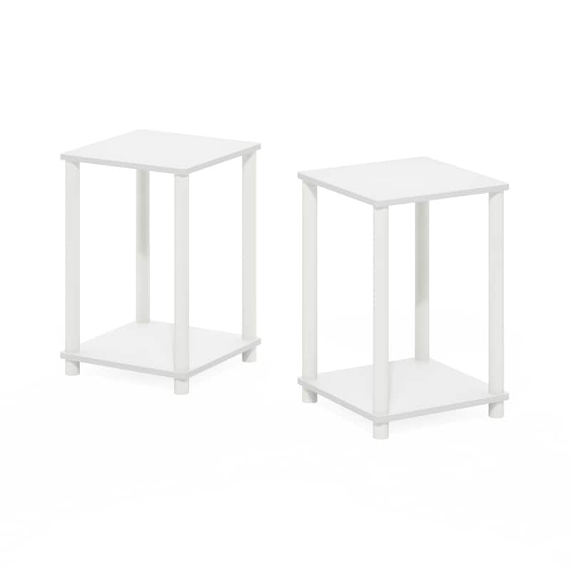 Furinno Turn-N-Tube Haydn End Table - 2-Pack - White/White
