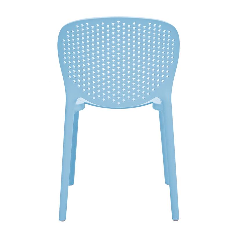 HomeRoots Set Of Four Aqua Blue Heavy Duty Plastic Juvenile Chairs - 14.00 in. x 23.00 in. x 16.00 in.