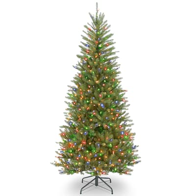 National Tree Company 6.5 ft. Dunhill® Fir Slim Tree with Multicolor Lights - 6.5 Foot