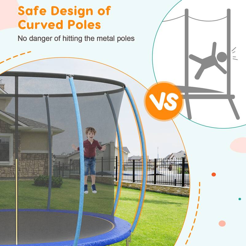 Trampolines for Kids Adults with Enclosure Ladder for Outdoor Jump