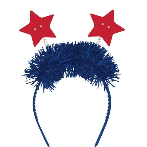 Club Pack of 12 Red and Blue Patriotic Flashing Bopper Headband Party ...