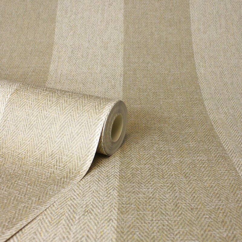 Fine Decor Finn Light Brown Chevron Stripe Wallpaper
