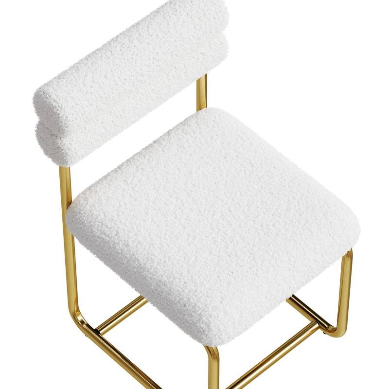 Set of 2 Dining Chairs, Upholstered Chair Side Chair with Sturdy Metal Frame