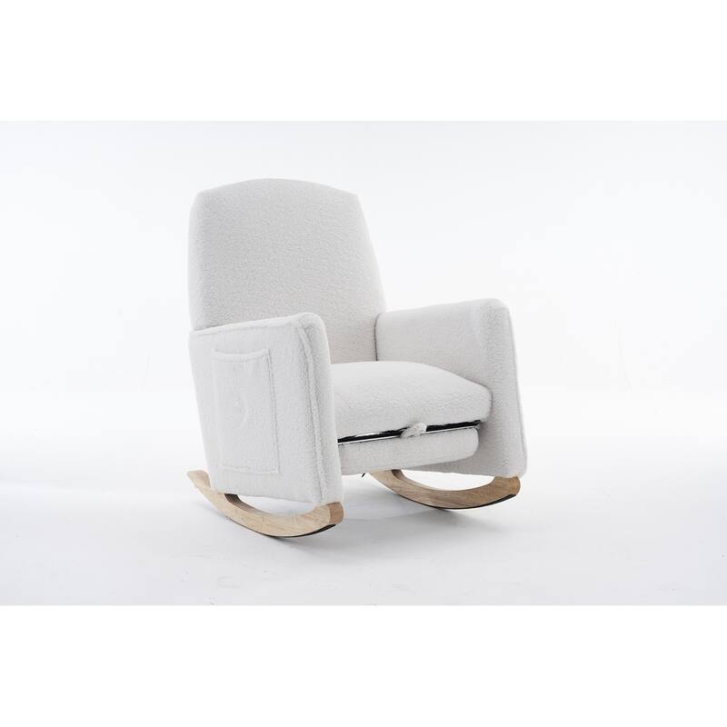 Nursery Rocking Chair With Adjustable Footrest