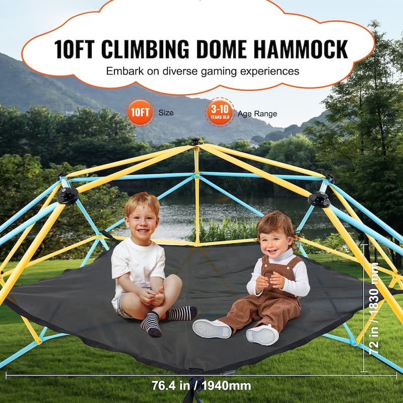 Climbing Dome,Jungle Gym Supports 750LBS and Easy Assembly, 12FT Geometric Dome Climber Play Center for Kids 3 to 10 Years Old