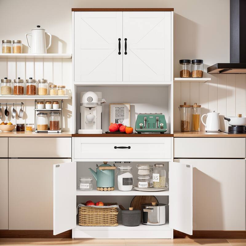 Pocassy Kitchen Pantry Storage Cabinet with 6 Hanging Shelves For Kitchen