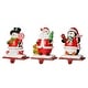 preview thumbnail 30 of 33, Glitzhome Resin Santa Snowman Penguin Gnomes with JOY Christmas Stocking Holders Mantel Ornament(Set of 3)