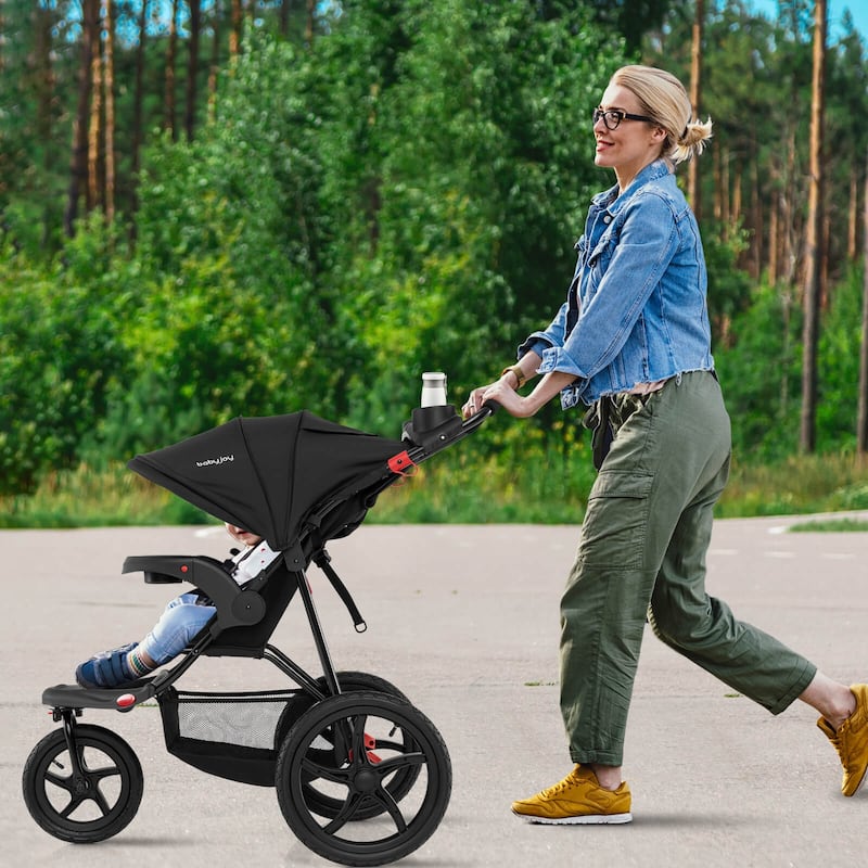 Babyjoy Jogging Stroller Foldable Jogger with Adjustable Canopy - See Details