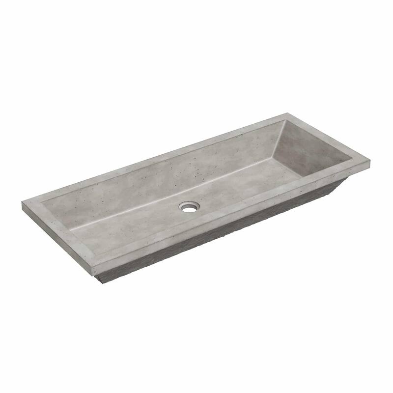Native Trails NSL3715 NativeStone 37" Rectangular Concrete Undermount - Ash