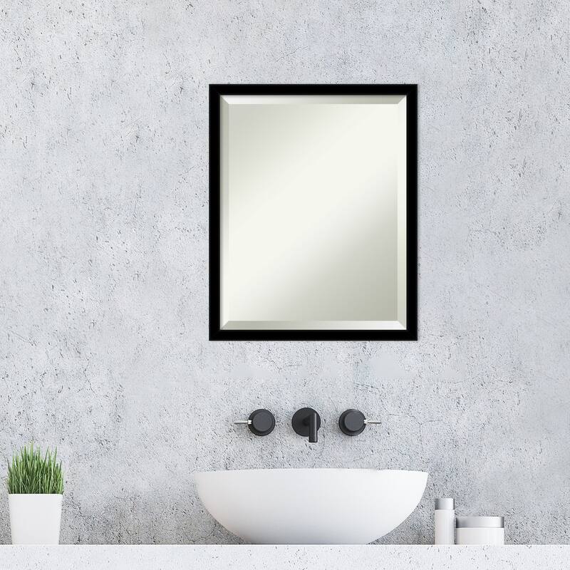 Beveled Bathroom Wall Mirror - Jet Frame