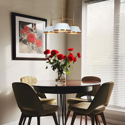 Nisa Modern 3-Light Gold Chandelier Wheel Pendant Lights for Dining Room - D23"*H12"