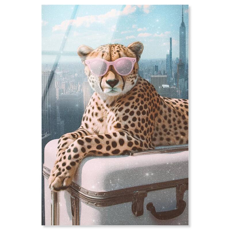 Cheetah Luggage NYC Acrylic by Art Remedy, Ready to Hang - 30" x 45"