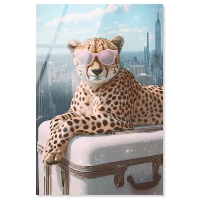 Cheetah Luggage NYC Acrylic by Art Remedy, Ready to Hang