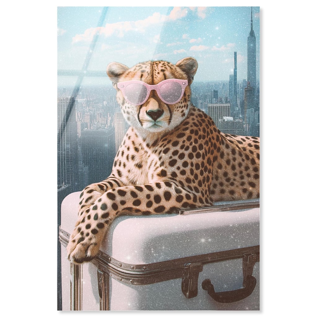 Cheetah Luggage NYC Acrylic by Art Remedy, Ready to Hang