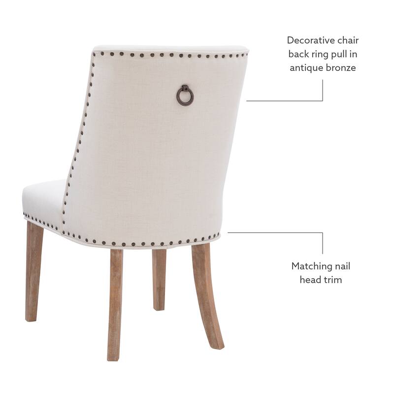 Linon Allard Modern Dining Chairs with Natural Legs (Set of 2)