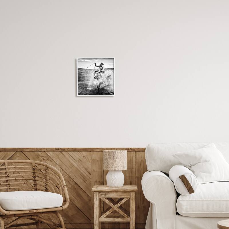 Stupell Ropin' Time Cowboy Framed Giclee Art Design by PBurchettePhoto