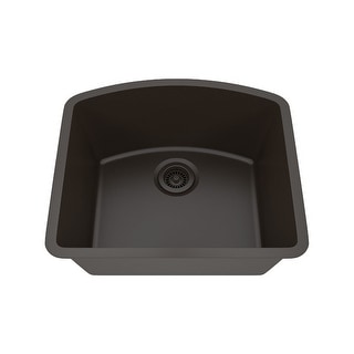 23 Inch Lexicon Platinum Quartz Composite Drop-in Undermount D-Shaped Single Bowl Galaxy Mocha Kitchen Sink LP-2321D-M-SO