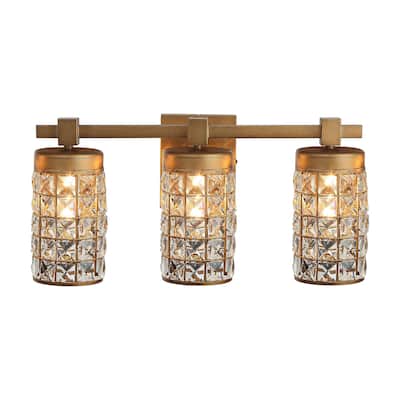 3-Light Brushed Gold Modern/Contemporary Wall Sconce - 20.08 inches Lx 6.3 inches W x 9.69 inches H