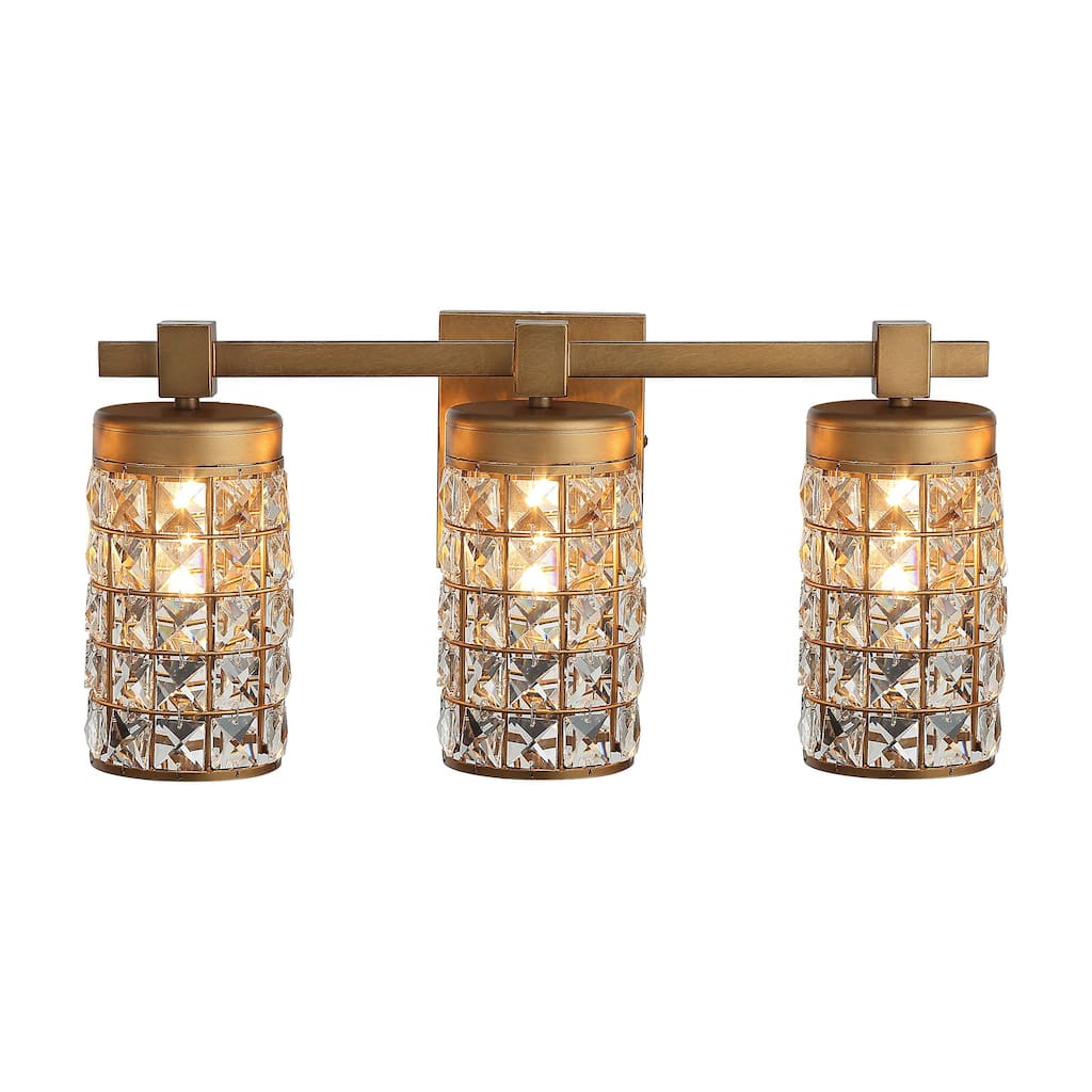 3-Light Brushed Gold Modern/Contemporary Wall Sconce - 20.08 inches Lx 6.3 inches W x 9.69 inches H