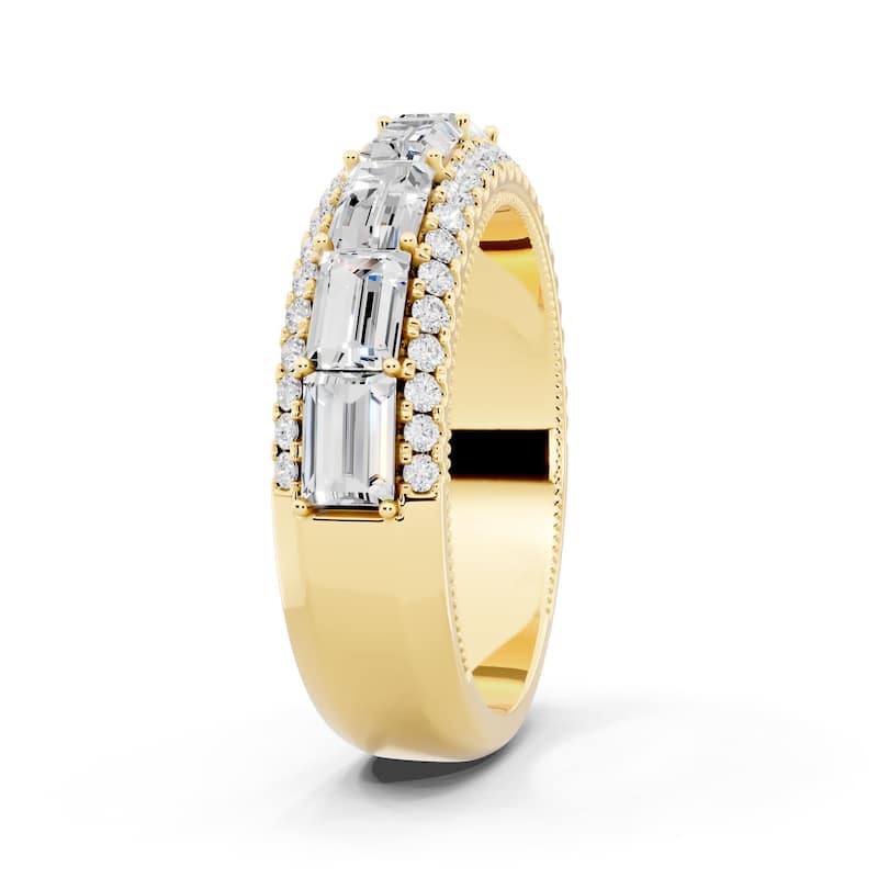 Auriya 14k Gold 2 1/10ctw Lab Grown Diamond East-West Anniversary Ring (E-F VS)