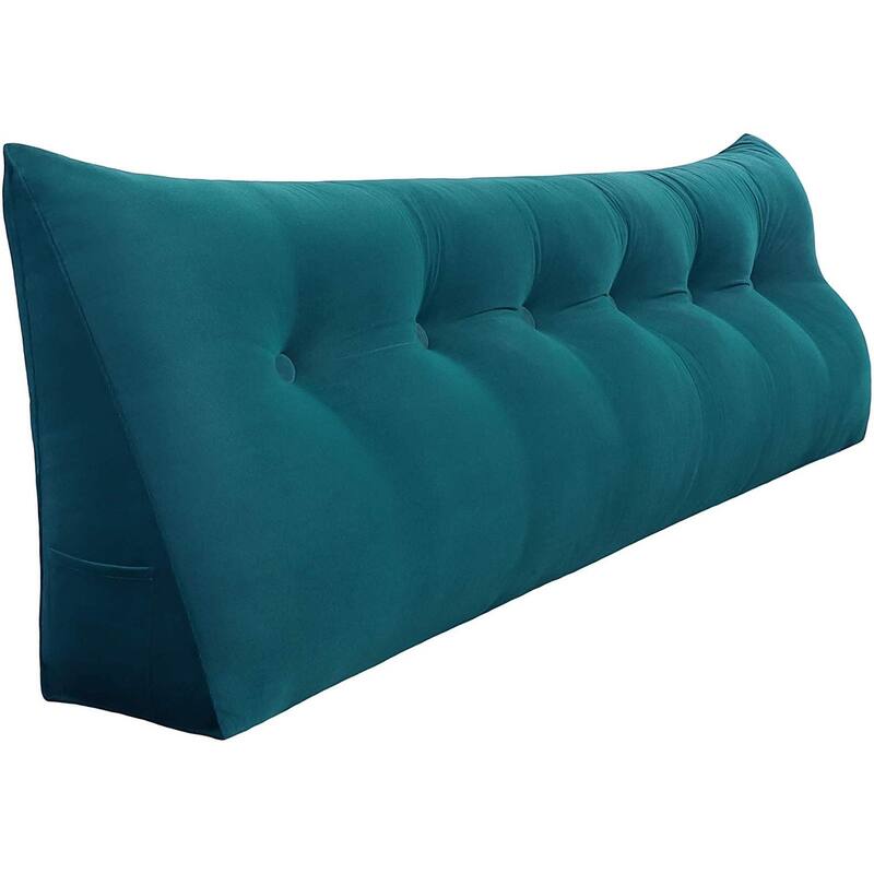 WOWMAX Bed Rest Wedge Bolster Headboard Back Support Pillow Velvet