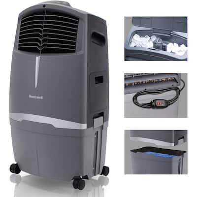 Honeywell Grey 63 Pt. Indoor/Outdoor Portable Evaporative Air Cooler with Remote Control