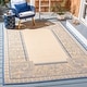 preview thumbnail 13 of 99, SAFAVIEH Courtyard Abaco Floral Border Indoor/ Outdoor Area Rug 4' x 5'7" - Natural/Blue