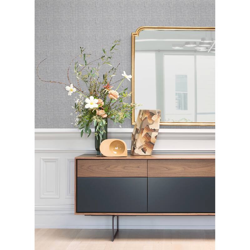 A-Street Prints Kantera Blueberry Fabric Texture Wallpaper