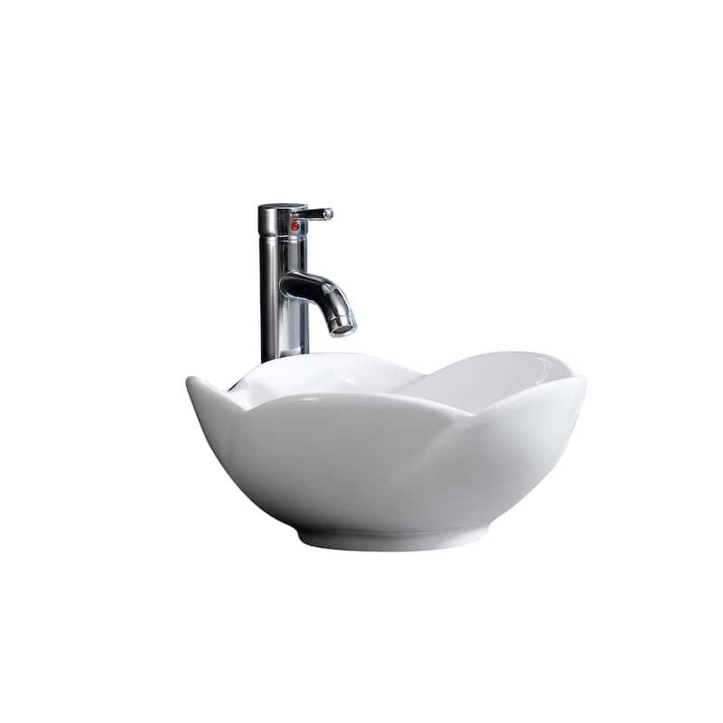 Fine Fixtures White Ceramic Chinaware 15.5-inch Vessel Sink