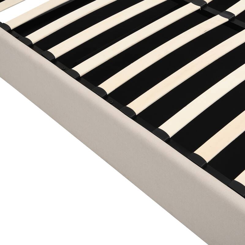 Mordern Upholstered Platform bed with a Hydraulic Storage System